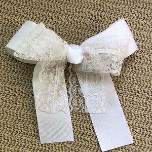 NEW white lace bow hair accessory